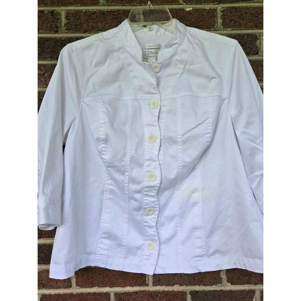 CJ Banks 1x White Stretch Jacket